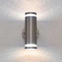 Tiberius Aplique De Pared Exterior Steel - Lindby -Mejor Iluminación Tienda 42510965026263