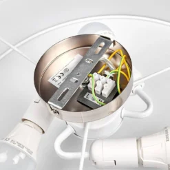 Sebatin Lámpara De Techo Ø50 Cream/White/Nickel - Lindby -Mejor Iluminación Tienda 42510965030676