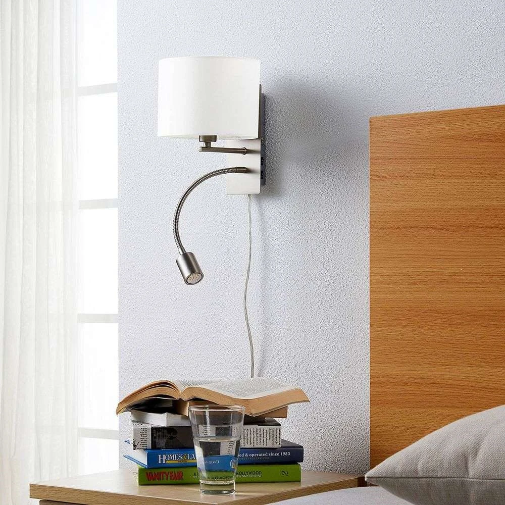 Florens Aplique De Pared White/Nickel - Lindby 4 Florens Aplique De Pared White/Nickel - Lindby - Imagen 4