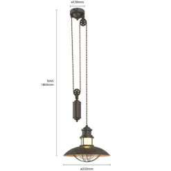 Louisanne Adjustable Lámpara Colgante Brown - Lindby -Mejor Iluminación Tienda 42510965241616
