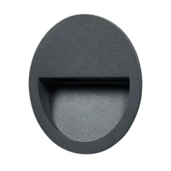 Loya Round Exterior Luz De Pared Empotrada Dark Grey - Lucande
