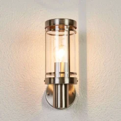 Djori Aplique De Pared Exterior Steel - Lindby -Mejor Iluminación Tienda 42510965287183