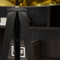 Benik Lámpara De Pie Black/Gold - Lindby -Mejor Iluminación Tienda 42510965309646