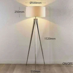 Benik Lámpara De Pie White/Nickel - Lindby -Mejor Iluminación Tienda 42510965309955