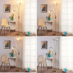 Felicia Lámpara De Pie Brass/White - Lindby -Mejor Iluminación Tienda 42510965326163