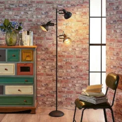 Lilly Lámpara De Pie Black/Gold - Lindby -Mejor Iluminación Tienda 42510965326784