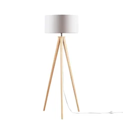 Mya Lámpara De Pie White/wood - Lindby