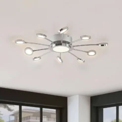 Meru Lámpara De Techo Ø65 Chrome/White - Lindby -Mejor Iluminación Tienda 42510965338593