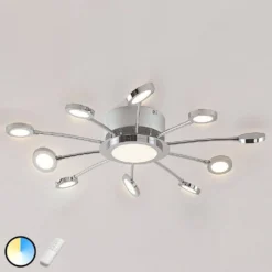 Meru Lámpara De Techo Ø65 Chrome/White - Lindby -Mejor Iluminación Tienda 42510965338595