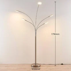 Anea 5 Lámpara De Pie Nickel/White - Lindby -Mejor Iluminación Tienda 42510965431934