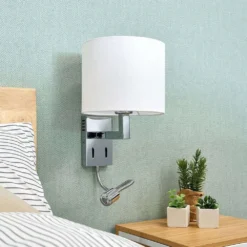 Taron Aplique De Pared White/Chrome - Lucande -Mejor Iluminación Tienda 42510965485014