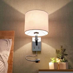 Taron Aplique De Pared White/Chrome - Lucande -Mejor Iluminación Tienda 42510965485015