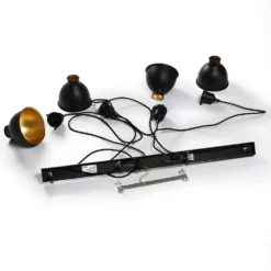 Jasminka 4 Lámpara Colgante Black/Gold - Lindby -Mejor Iluminación Tienda 42510965489836