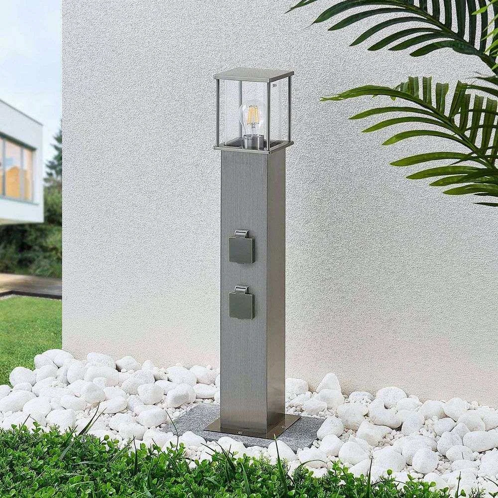 Caspa Lámpara Para Jardín Steel/Clear - Lindby 2 Caspa Lámpara Para Jardín Steel/Clear - Lindby - Imagen 2