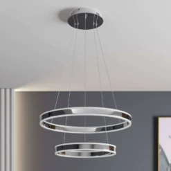 Lyani 2 Lámpara Colgante Ø60 Chrome/White - Lucande 8 Lyani 2 Lámpara Colgante Ø60 Chrome/White - Lucande -Mejor Iluminación Tienda 42510965502693