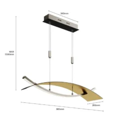 Marija Lámpara Colgante L90 Black/Gold - Lucande -Mejor Iluminación Tienda 42510965536806