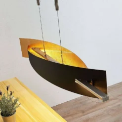 Marija Lámpara Colgante L100 Black/Gold - Lucande -Mejor Iluminación Tienda 42510965537034