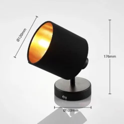 Vasilia Aplique De Pared Black/Gold - Lindby -Mejor Iluminación Tienda 42510965553944