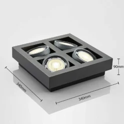 Ronka Square 4 Lámpara De Techo Dark Grey - Arcchio -Mejor Iluminación Tienda 42510965597505