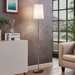 Pordis Lámpara De Pie Chrome/White - Lucande -Mejor Iluminación Tienda 42510965634503