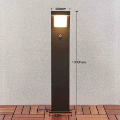 Advik Lámpara Para Jardín W/Sensor H100 Graphite - Arcchio -Mejor Iluminación Tienda 42510965663834