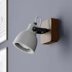 Mirka Aplique De Pared Grey/Dark Wood - Lindby -Mejor Iluminación Tienda 42510965705193