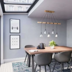 Mirka Lámpara Colgante Grey/Dark Wood - Lindby -Mejor Iluminación Tienda 42510965710976