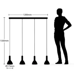 Cosmina 4 Lámpara Colgante Track Negro/Oro - Arcchio -Mejor Iluminación Tienda 42510965780104