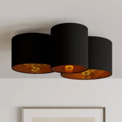 Laurenz Lámpara De Techo Black/Gold - Lindby -Mejor Iluminación Tienda 42510965851623