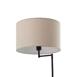 Zinia Lámpara De Pie Black/Grey/Wood - Lindby -Mejor Iluminación Tienda 4251911702422lindby zinia stehlampe mit ablage und usb schwarz4