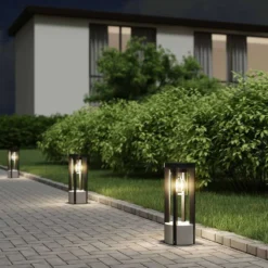 Kalisa Round Lámpara Exterior/Jardín H42 Dark Grey - Lucande -Mejor Iluminación Tienda 4251911703481lucande overa sockelleuchte rund e274