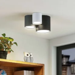 Kianush 3 Lámpara De Techo White/Grey/Black - Lindby -Mejor Iluminación Tienda 42519117063075