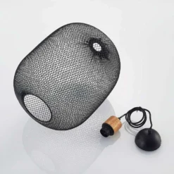 Djuna Lámpara Colgante Black/Wood - Lindby -Mejor Iluminación Tienda 42519117078616