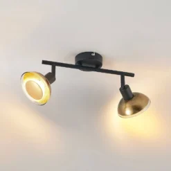 Erin 2 Lámpara De Techo Black/Gold - Lindby -Mejor Iluminación Tienda 42519117084624