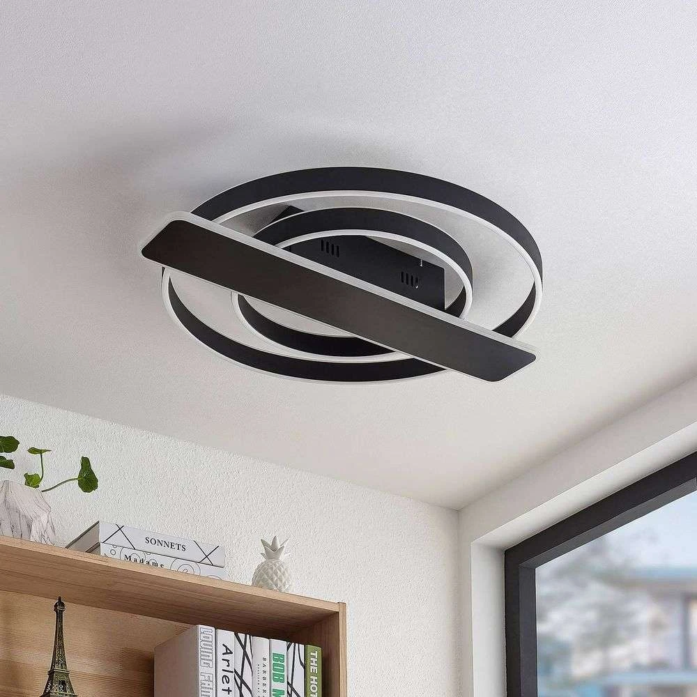 Linetti Round Lámpara De Techo Black - Lucande 4 Linetti Round Lámpara De Techo Black - Lucande - Imagen 4