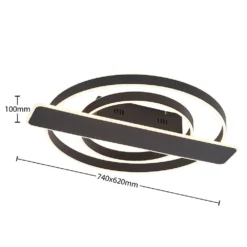 Linetti Round Lámpara De Techo Black - Lucande 10 Linetti Round Lámpara De Techo Black - Lucande -Mejor Iluminación Tienda 42519117107865