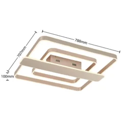 Linetti Square 70 Lámpara De Techo Nickel - Lucande -Mejor Iluminación Tienda 4251911710830 9922018 3