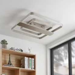 Linetti Square 70 Lámpara De Techo Nickel - Lucande -Mejor Iluminación Tienda 4251911710830 9922018 5