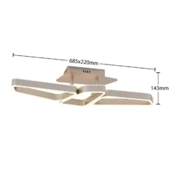 Quinn 3 Lámpara De Techo Nickel - Lucande -Mejor Iluminación Tienda 42519117110114