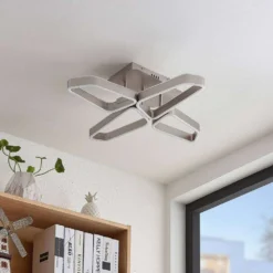 Quinn 4 Lámpara De Techo Nickel - Lucande -Mejor Iluminación Tienda 42519117110353