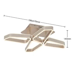 Quinn 4 Lámpara De Techo Nickel - Lucande -Mejor Iluminación Tienda 42519117110354