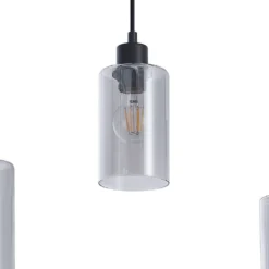 Emavi Lámpara Colgante Black/Smoke/Wood - Lindby -Mejor Iluminación Tienda 42519117115305