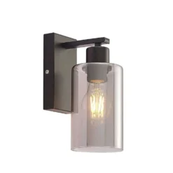 Emavi Aplique De Pared Black/Smoke - Lindby