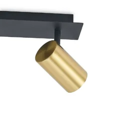 Raisan 2 Lámpara De Techo Black/Brass - Lindby -Mejor Iluminación Tienda 42519117117456