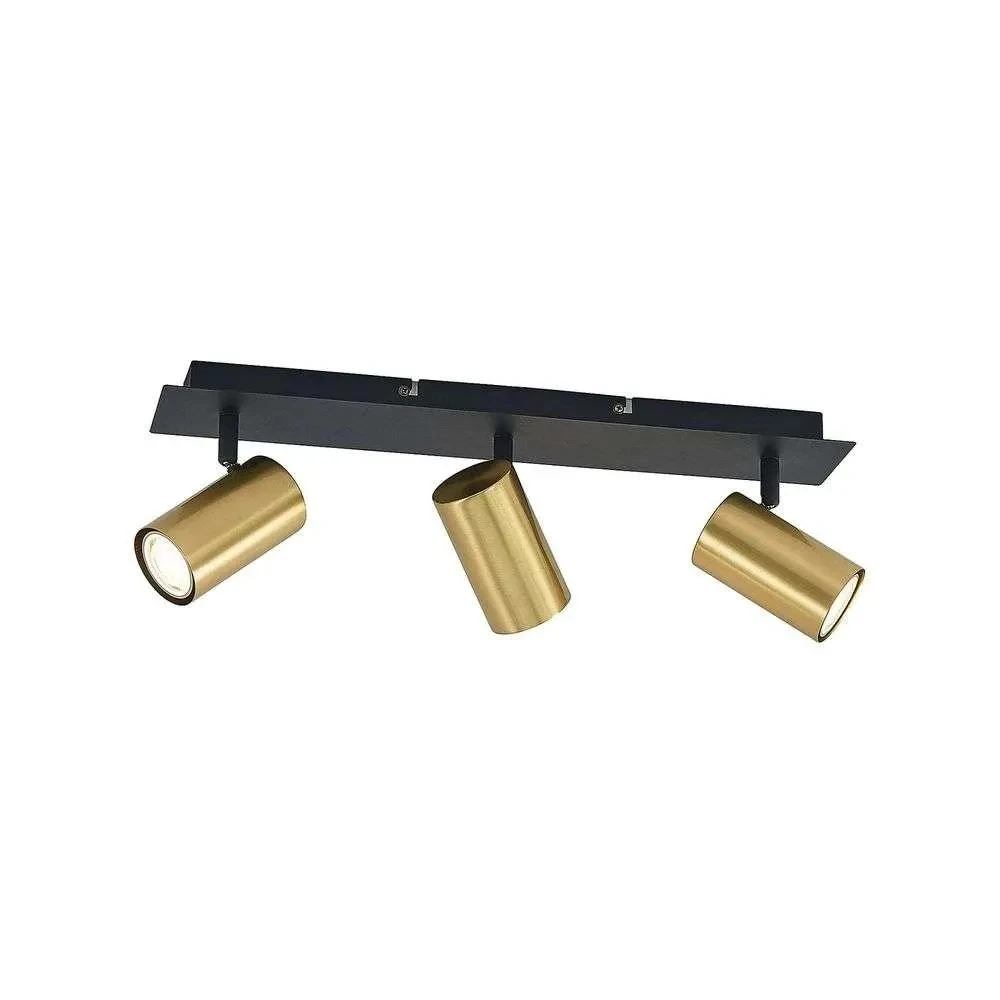 Raisan 3 Square Lámpara De Techo Black/Brass - Lindby 1 Raisan 3 Square Lámpara De Techo Black/Brass - Lindby