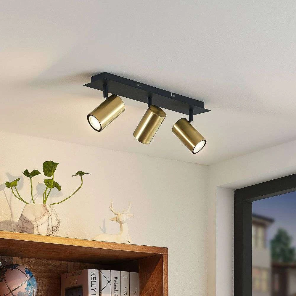 Raisan 3 Square Lámpara De Techo Black/Brass - Lindby 2 Raisan 3 Square Lámpara De Techo Black/Brass - Lindby - Imagen 2
