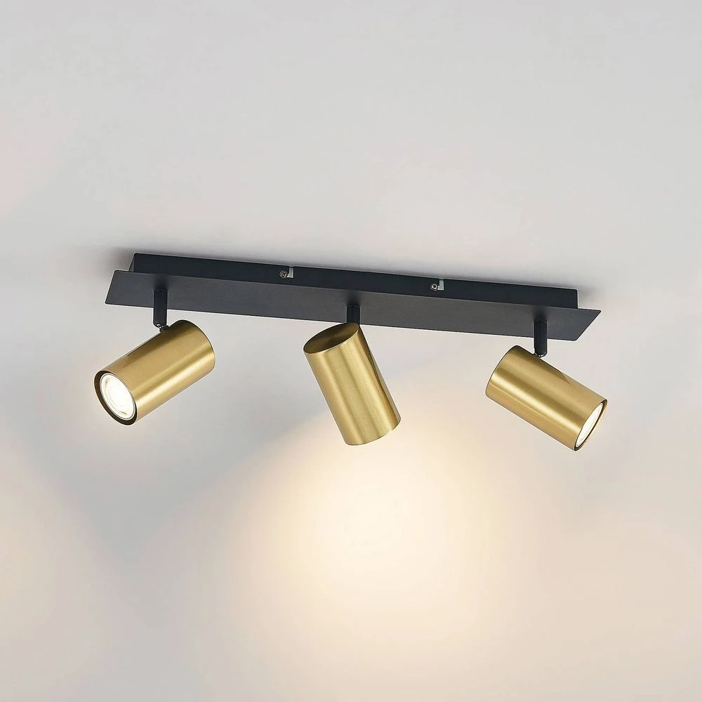 Raisan 3 Square Lámpara De Techo Black/Brass - Lindby 5 Raisan 3 Square Lámpara De Techo Black/Brass - Lindby - Imagen 5