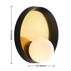 Andelina Aplique De Pared Brass/Black/Opal - Lucande -Mejor Iluminación Tienda 42519117121173