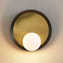 Andelina Aplique De Pared Brass/Black/Opal - Lucande -Mejor Iluminación Tienda 42519117121175