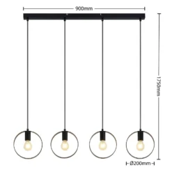 Shaima 4 Lámpara Colgante Black - Lindby -Mejor Iluminación Tienda 4251911712988 3